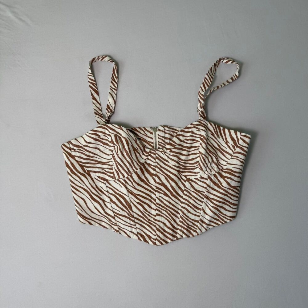 Zara zebra bustier top